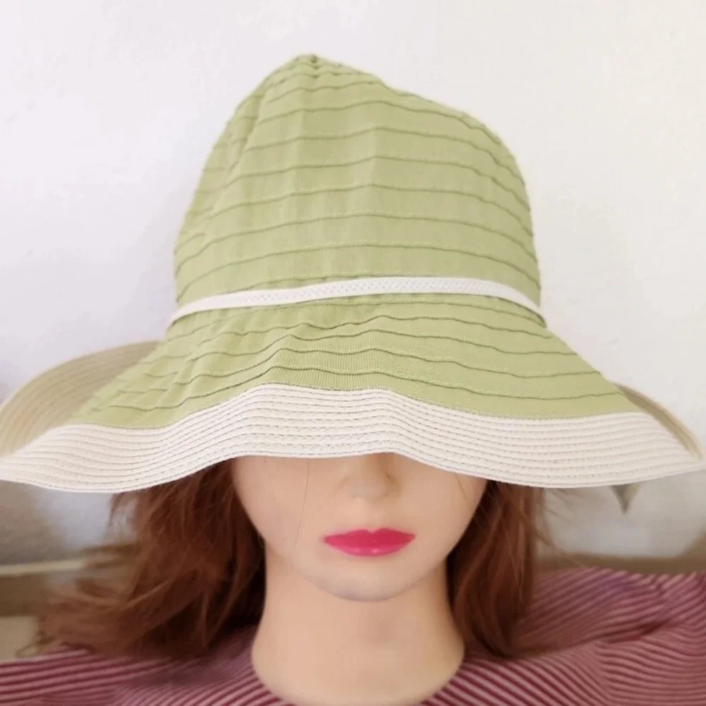 WALLAROO Vintage Tote and Bucket Hat Chelsea Set Lime & White - Picture 11 of 13